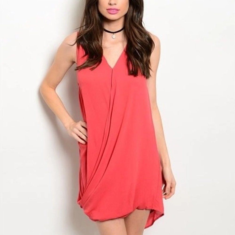 *Clearance* En Creme Coral Sleeveless Dress
